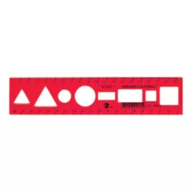 Sablon vonalzó OPTIMA piros 20cm