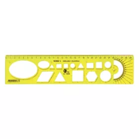 Sablon vonalzó OPTIMA hajlékony sárga 30cm