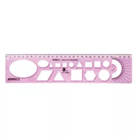 Sablon vonalzó OPTIMA hajlékony pink 30cm
