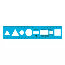 Sablon vonalzó OPTIMA hajlékony kék 20cm