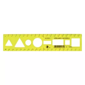 Sablon vonalzó OPTIMA hajlékony sárga 20cm
