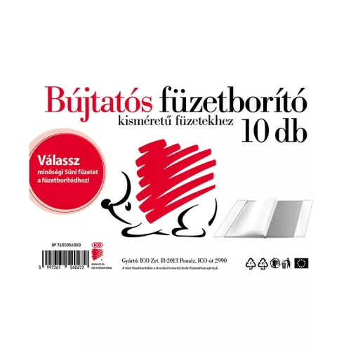 Füzetborító ICO Süni A/5 bújtatós 10 darabos