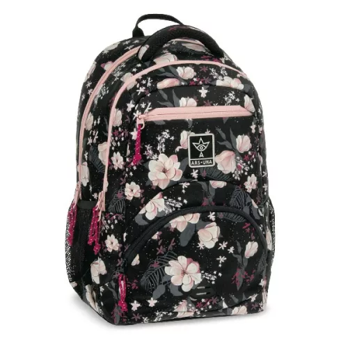 Hátizsák ARS UNA ergonomikus 27L Flowery Black