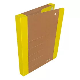   Füzetbox DONAU Life A/4 3 cm karton tépőzárral neon sárga-barna