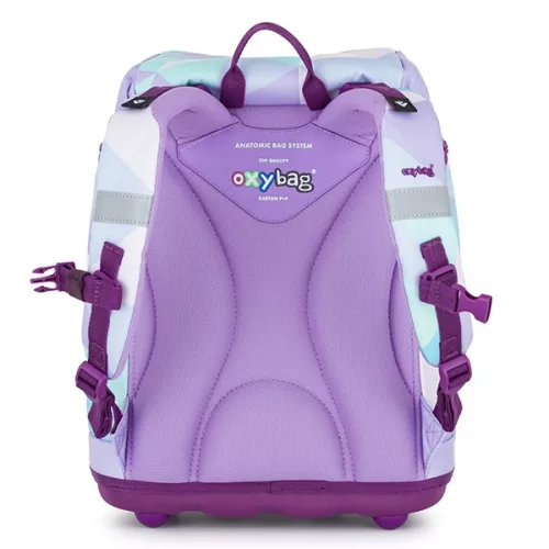 Iskolatáska szett OXY SHERPY 4 részes Unicorn tolltartóval, tornazsákkal és cserélhető matricával /2025