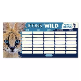   Órarend ARS UNA egylapos kétoldalas Icons of the Wild-Serval