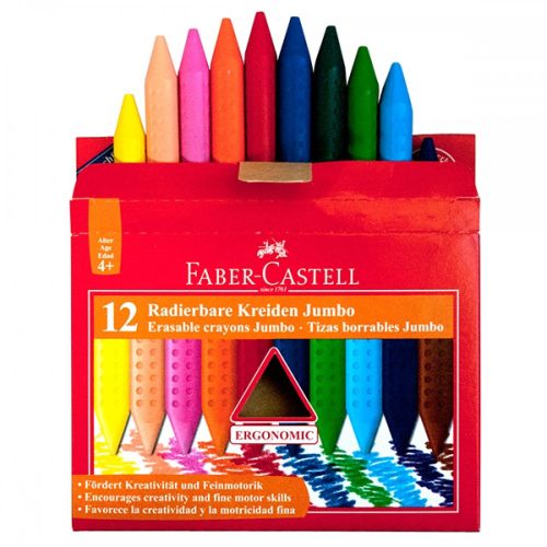 Zsírkréta Faber Castell Grip Jumbo radírozható 12klt