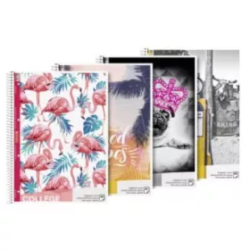   Spirálfüzet, Brunnen, A/4 kockás, lyukasztott 80 lap, mintás és metál szinek