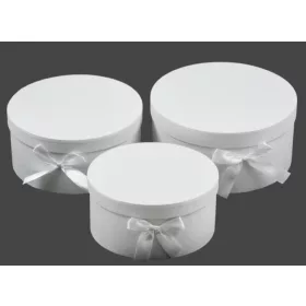 Díszdoboz,fehér kerek 16cm