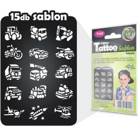 TyToo fiús csillámtetováló sablon szett, 15 db-os