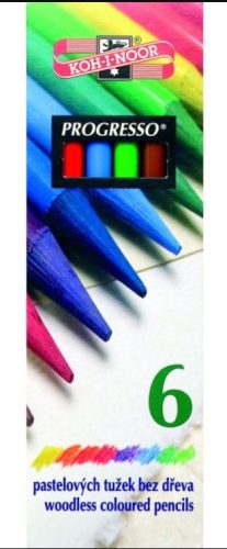 Színes ceruza készlet, henger alakú, famentes, KOH-I-NOOR PROGRESSO 6 Különböző szín