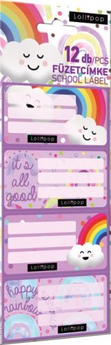 Füzetcímke Lizzy, 12 db/cs., különböző mintákkal