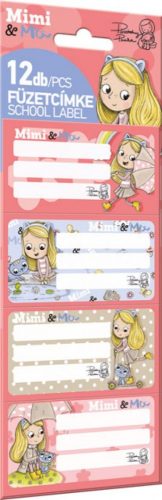 Füzetcímke Lizzy, 12 db/cs., különböző mintákkal