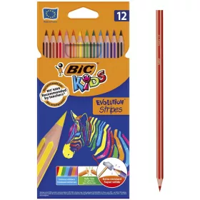 Színes ceruza 12 db-os készlet, Bic Evolution, hajlékony