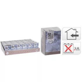 50 LEDes fényfüzér beltéri elemes - elem nélkül 5,3m