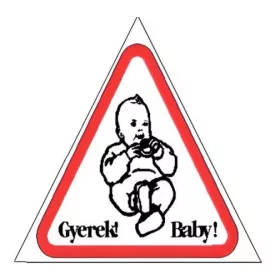 Matrica Gyermek az autóban fehér "B"
