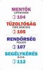 Tábla - Mentő, tűzoltó, rendőrség tel. számok