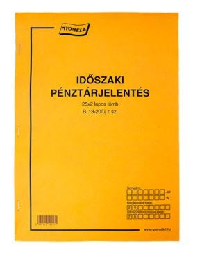 Időszaki pénztárjelentés A/4, 25x2 lapos