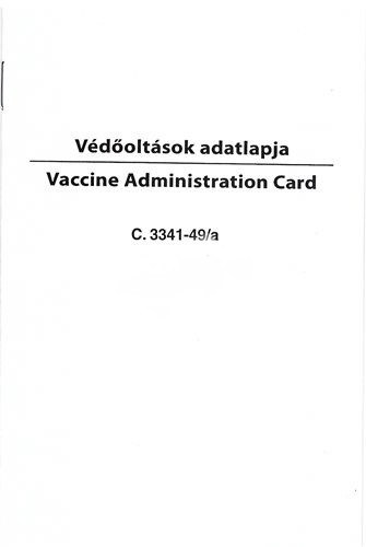 Védőoltások adatlapja, C.3341-49/a