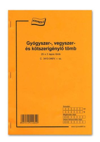 Gyógyszer,vegyszer-kötszerigénylő tömb