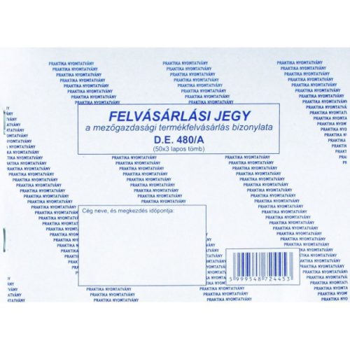 Felvásárlási jegy A/5 50x3 lapos