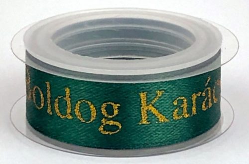 Szatén szalag, Boldog Karácsonyt, 15mm×3m, több színben