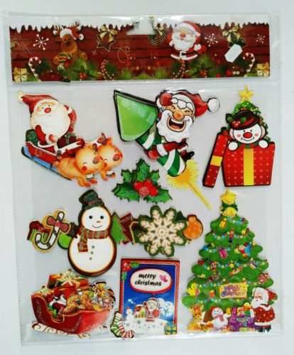 Karácsonyi, Mikulásos ablakmatrica nagy, vegyes