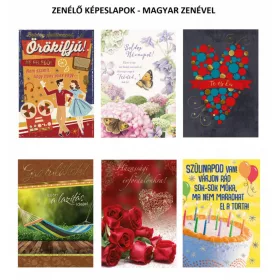 Képeslap Z Retro Zenélős