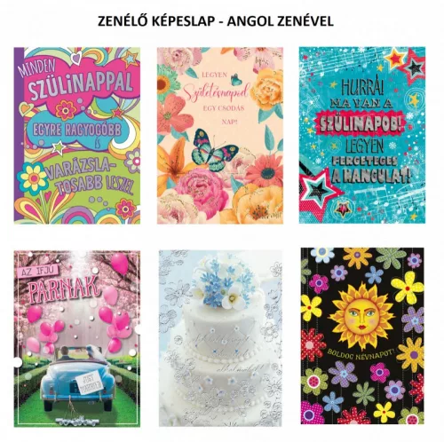Képeslap Z Retro Zenélős