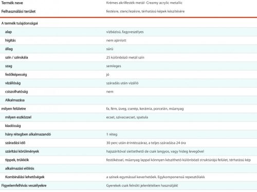Akrilfesték, metál, 60 ml, db. ár