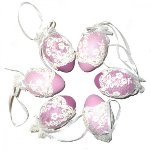 Húsvéti tojás, csipkés, rózsaszín vagy lila, db. ár