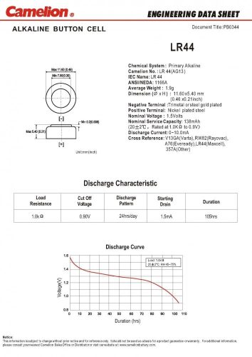 Elem Camelion LR44, AG13, A76