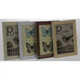 Képkeret, A/4, fa mintázatú, kitámasztható