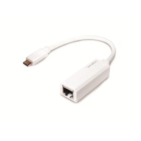   Hálózat Logilink USB Type-C M - RJ45 F Adapterkábel 0.15m Fehér