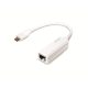 Hálózat Logilink USB Type-C M - RJ45 F Adapterkábel 0.15m Fehér