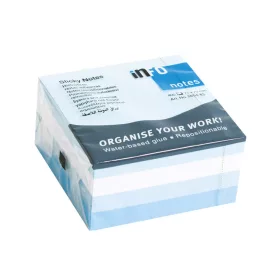   Jegyzettömb öntapadó, 75x75mm, 400lap, 5654-83 Info Notes pasztell kék árnyalatai