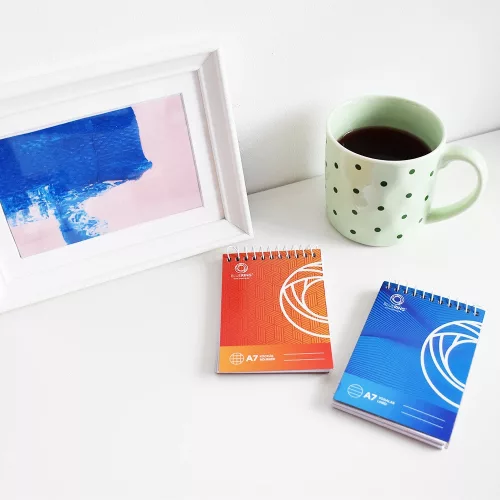 Jegyzettömb spirálozott, A7, 80lap, Bluering® kockás