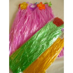   Hawaii szoknya, hossz. 40 cm, színes, dereka gumis, tépőzáras