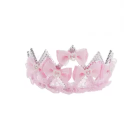Rózsaszín csipkés, masnis tiara