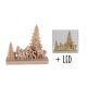 Karácsonyi FA DEKOR HÁZ+XMAS+LED 30*28CM