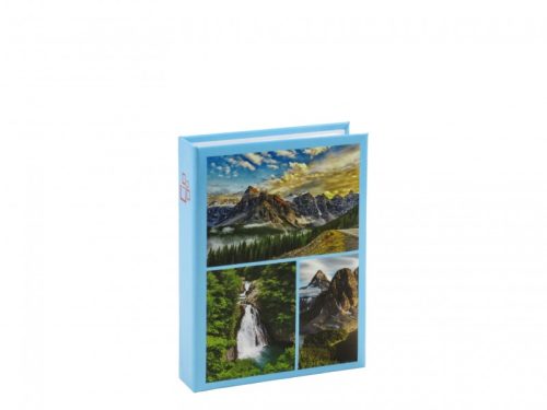 Fényképalbum, zsebes, hegyek, kék, 36 db 10x15 cm-es képhez