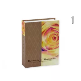 Fényképalbum, zsebes, virágos, 100 db 13x18 cm-es képhez