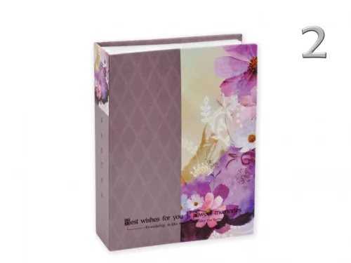 Fényképalbum, zsebes, virágos, 100 db 13x18 cm-es képhez