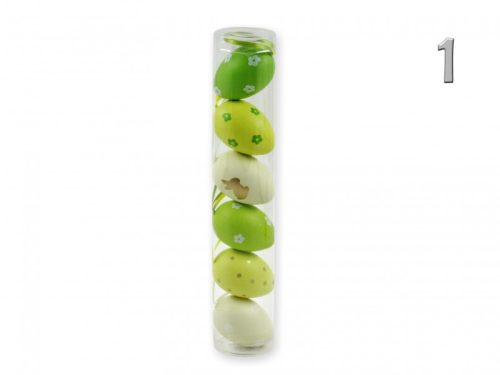 Húsvéti tojás narancssárga/zöld 6 db/doboz, 6 cm