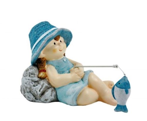 Figura kislány horgász kék 15cm