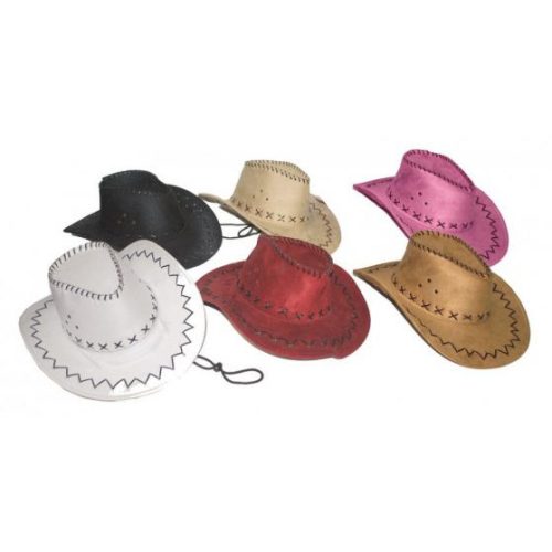 Cowboy kalap, velúr, piros vagy  fehér színben