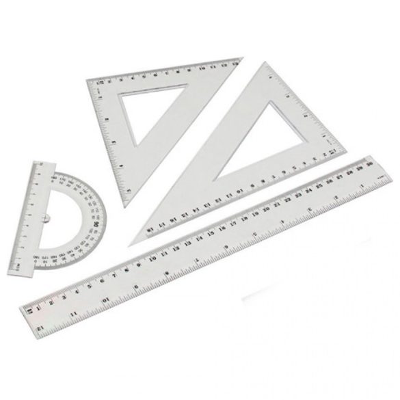 Vonalzókészlet 4 db-os SAKOTA,( 30cm, 60 fokos, 45 fokos, szögmérő)