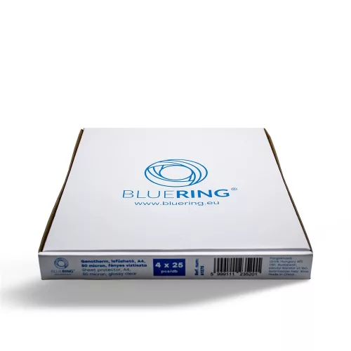 Genotherm lefűzhető, A4, 50 micron fényes víztiszta Bluering® 25 db/csomag, 4 csomag/karton kínáló