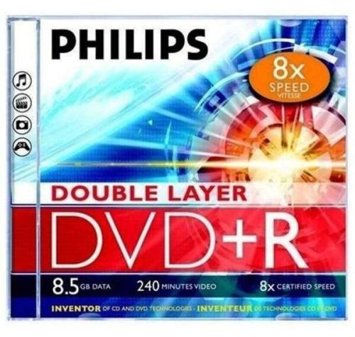 Lemez DVD+R DL Philips 8,5Gb 8x normál tok 
