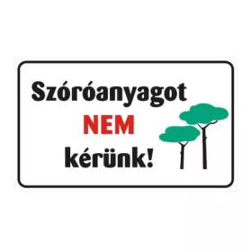Tábla - szóróanyagot nem kérünk, 25X15, cm